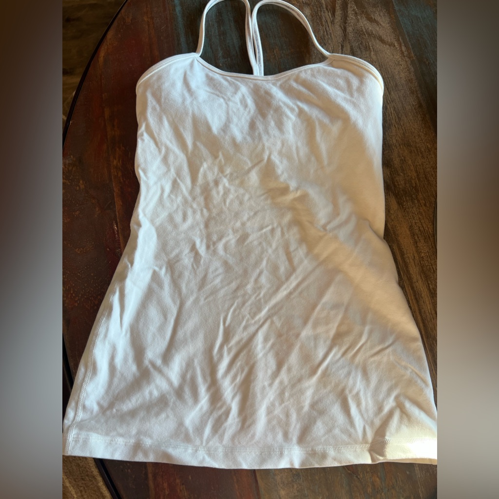 Lululemon White Tank Built In Bra Size 4
